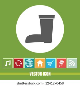 very Useful Vector Icon Of Garden Boot with Bonus Icons Very Useful For Mobile App, Software & Web