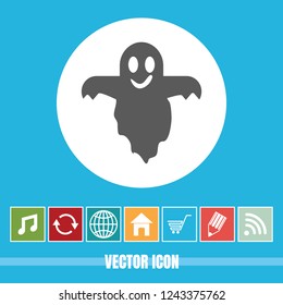 very Useful Vector Icon Of Ghost with Bonus Icons Very Useful For Mobile App, Software & Web