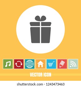 Very Useful Vector Icon Of Gift Box with Bonus Icons. Very Useful For Mobile App, Software & Web.