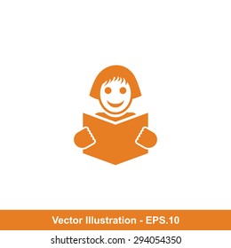 Very Useful Vector Icon Of Girl Student. Eps-10.