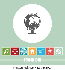 very Useful Vector Icon Of Globe with Bonus Icons Very Useful For Mobile App, Software & Web