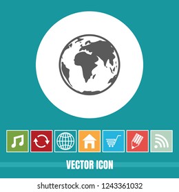 very Useful Vector Icon Of Globe with Bonus Icons Very Useful For Mobile App, Software & Web