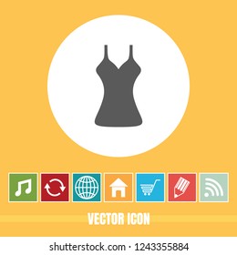 Very Useful Vector Icon Of Gown with Bonus Icons. Very Useful For Mobile App, Software & Web.