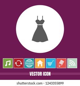 Very Useful Vector Icon Of Gown with Bonus Icons. Very Useful For Mobile App, Software & Web.