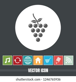 Very Useful Vector Icon Of Grapes with Bonus Icons. Very Useful For Mobile App, Software & Web.