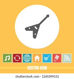 Very Useful Vector Icon Of Guitar with Bonus Icons. Very Useful For Mobile App, Software & Web.