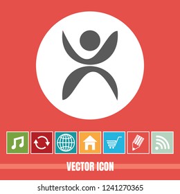 very Useful Vector Icon Of Happy Man with Bonus Icons Very Useful For Mobile App, Software & Web