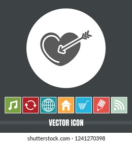 very Useful Vector Icon Of Heart & Arrow with Bonus Icons Very Useful For Mobile App, Software & Web