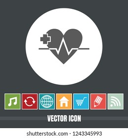 Very Useful Vector Icon Of Heart with Bonus Icons. Very Useful For Mobile App, Software & Web.