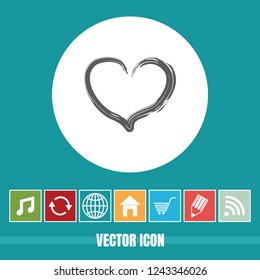 Very Useful Vector Icon Of Heart with Bonus Icons. Very Useful For Mobile App, Software & Web.