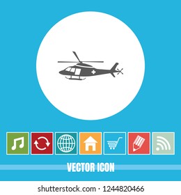 Very Useful Vector Icon Of Helicopter with Bonus Icons. Very Useful For Mobile App, Software & Web.
