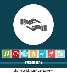 very Useful Vector Icon Of Helping Hands with Bonus Icons Very Useful For Mobile App, Software & Web