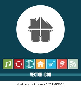 very Useful Vector Icon Of Home with Bonus Icons Very Useful For Mobile App, Software