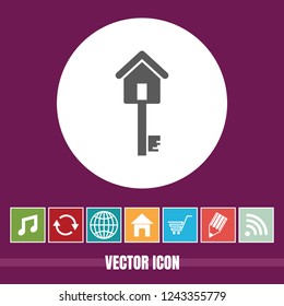 Very Useful Vector Icon Of Home Key with Bonus Icons. Very Useful For Mobile App, Software & Web.
