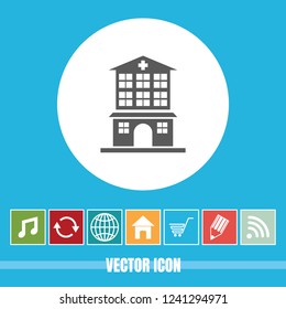 very Useful Vector Icon Of Hospital with Bonus Icons Very Useful For Mobile App, Software