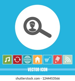 Very Useful Vector Icon Of Human Search with Bonus Icons. Very Useful For Mobile App, Software & Web.