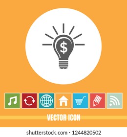 Very Useful Vector Icon Of Idea with Bonus Icons. Very Useful For Mobile App, Software & Web.