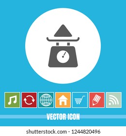Very Useful Vector Icon Of Kitchen Scale with Bonus Icons. Very Useful For Mobile App, Software & Web.