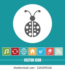 very Useful Vector Icon Of Lady Bug with Bonus Icons Very Useful For Mobile App, Software & Web