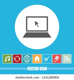 very Useful Vector Icon Of Laptop with Bonus Icons Very Useful For Mobile App, Software