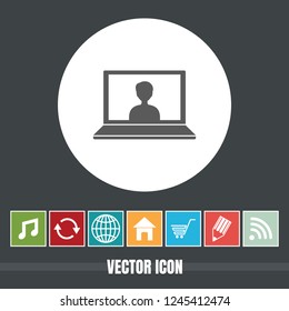 Very Useful Vector Icon Of Laptop with Bonus Icons. Very Useful For Mobile App, Software & Web.
