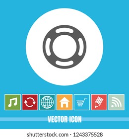 very Useful Vector Icon Of Lifebuoy Ring with Bonus Icons Very Useful For Mobile App, Software & Web