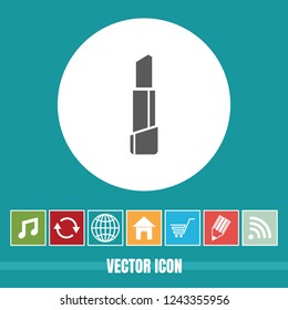 Very Useful Vector Icon Of Lipstick with Bonus Icons. Very Useful For Mobile App, Software & Web.