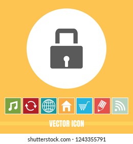 Very Useful Vector Icon Of Lock with Bonus Icons. Very Useful For Mobile App, Software & Web.