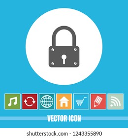 Very Useful Vector Icon Of Lock with Bonus Icons. Very Useful For Mobile App, Software & Web.