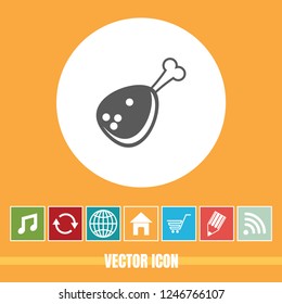 Very Useful Vector Icon Of Meat with Bonus Icons. Very Useful For Mobile App, Software & Web.