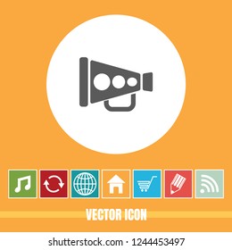 Very Useful Vector Icon Of Megaphone with Bonus Icons. Very Useful For Mobile App, Software & Web.
