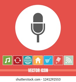 very Useful Vector Icon Of Microphone with Bonus Icons Very Useful For Mobile App, Software & Web.
