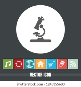 Very Useful Vector Icon Of Microscope with Bonus Icons. Very Useful For Mobile App, Software & Web.