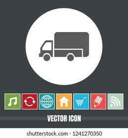 very Useful Vector Icon Of Mini Truck with Bonus Icons Very Useful For Mobile App, Software & Web