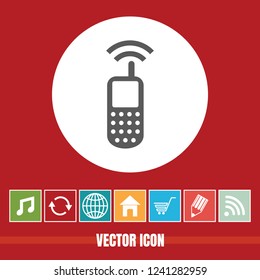 very Useful Vector Icon Of Mobile Phone with Bonus Icons Very Useful For Mobile App, Software