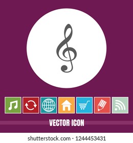 Very Useful Vector Icon Of Musical Note with Bonus Icons. Very Useful For Mobile App, Software & Web.
