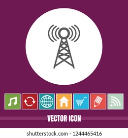 Very Useful Vector Icon Of Network Tower with Bonus Icons. Very Useful For Mobile App, Software  Web.