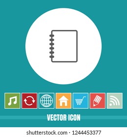 Very Useful Vector Icon Of Notebook with Bonus Icons. Very Useful For Mobile App, Software & Web.