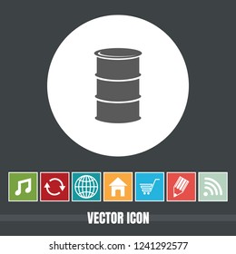 very Useful Vector Icon Of Oil Drum with Bonus Icons Very Useful For Mobile App, Software & Web.