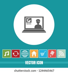 Very Useful Vector Icon Of Online News with Bonus Icons. Very Useful For Mobile App, Software & Web.