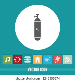 Very Useful Vector Icon Of Oxygen Cylinder with Bonus Icons. Very Useful For Mobile App, Software & Web.