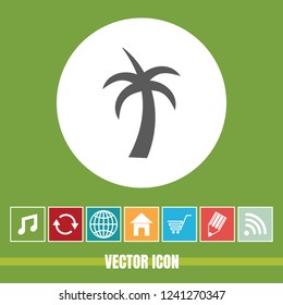 very Useful Vector Icon Of Palm Tree with Bonus Icons Very Useful For Mobile App, Software & Web