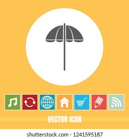 very Useful Vector Icon Of Parasol with Bonus Icons Very Useful For Mobile App, Software & Web