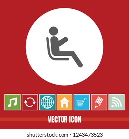 Very Useful Vector Icon Of Passenger with Bonus Icons. Very Useful For Mobile App, Software & Web.