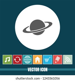 very Useful Vector Icon Of Planet with Bonus Icons Very Useful For Mobile App, Software & Web