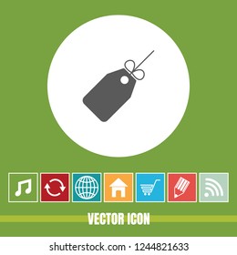 Very Useful Vector Icon Of Price Tag with Bonus Icons. Very Useful For Mobile App, Software & Web.