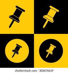 Very Useful Vector Icon Of Push Pin. Eps-10.
