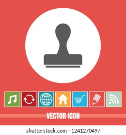 very Useful Vector Icon Of Rubber Stamp with Bonus Icons Very Useful For Mobile App, Software & Web