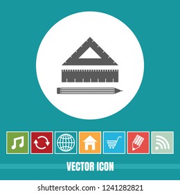 very Useful Vector Icon Of ruler & pencil with Bonus Icons Very Useful For Mobile App, Software