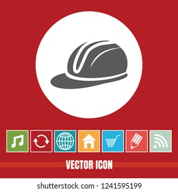 very Useful Vector Icon Of Safety Helmet with Bonus Icons Very Useful For Mobile App, Software & Web